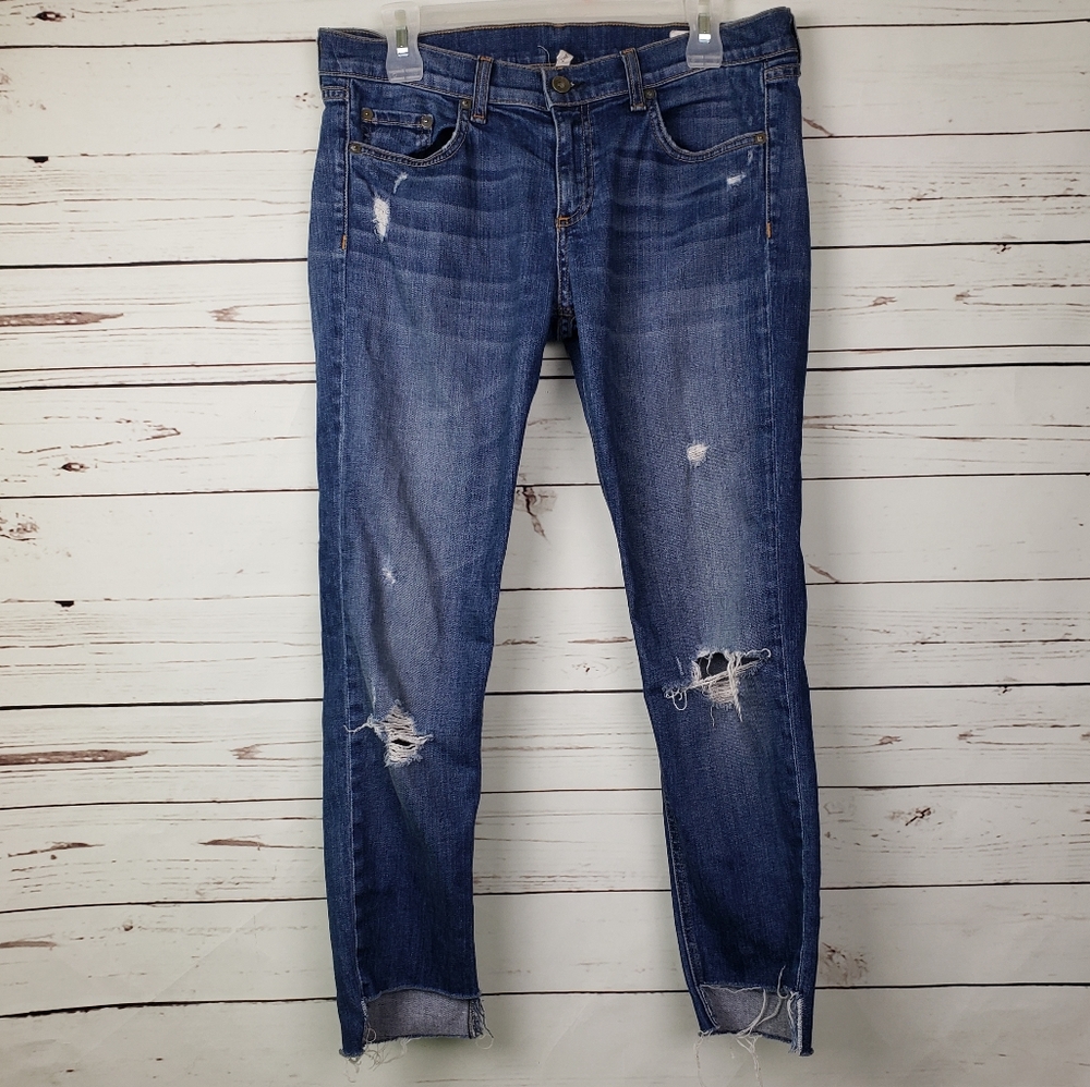 Rag & Bone Dre Capri cropped distressed jeans